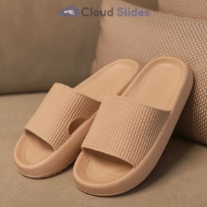 Oat latte colored cloud slip on shoe / slipper / sandal